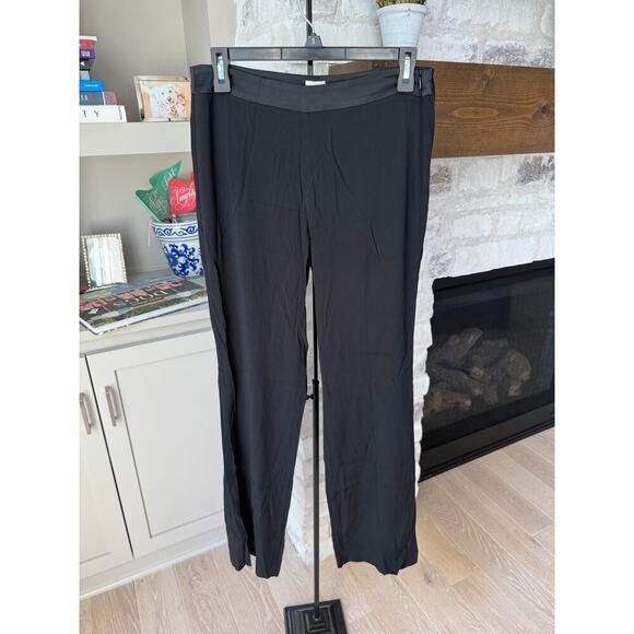ecru Pants - Ecru Women's Black Side Zip Wide Leg Pants Size